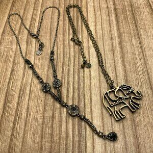Xiomara Castro Bundle Y Drop & Elephant Necklace